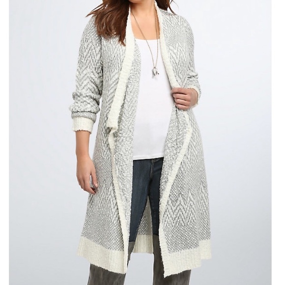 torrid Sweaters - Torrid Print Open Front Duster Cardigan